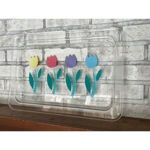Rare Vintage Dayton‎ Hudson Marshall Fields Tulip Acrylic Serving Tray